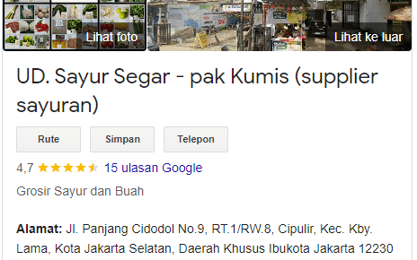 supplier sayur jakarta selatan