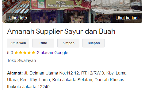 supplier sayur jaksel